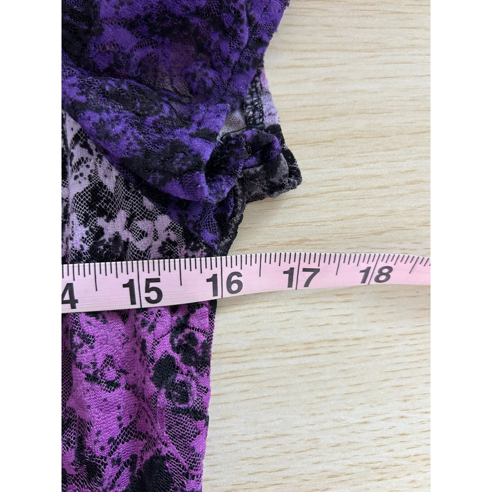 Y2K AB Studio Top‎ Womens S Purple Ombre Lace V-Neck Whimsigoth dark romantic - Picture 6 of 8
